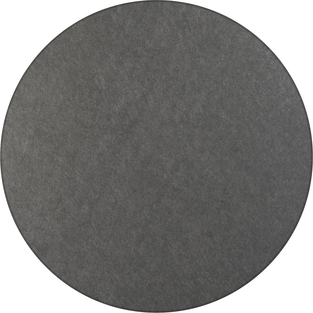 Acoustic ceiling panel, PET felt, Ø 1200 mm, round shape, dark grey.