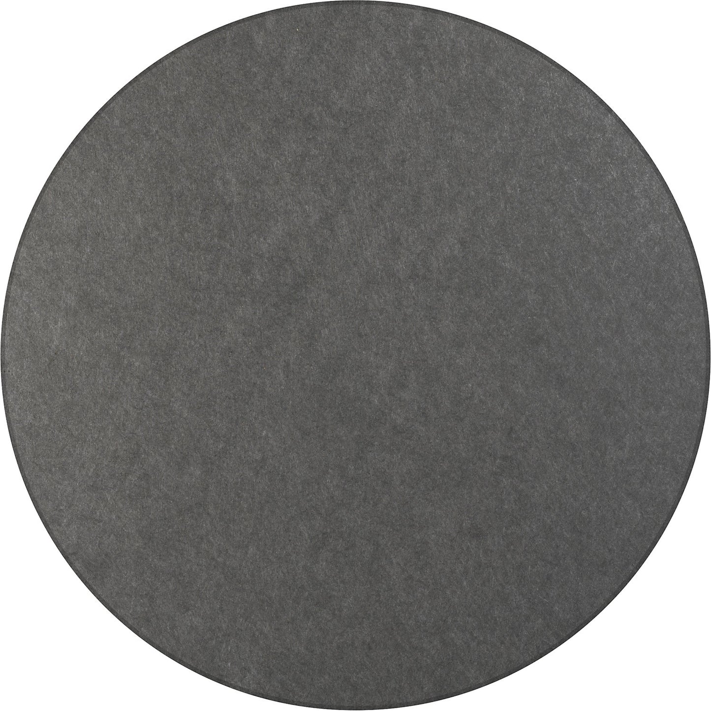 Acoustic ceiling panel, PET felt, Ø 1200 mm, round shape, dark grey.
