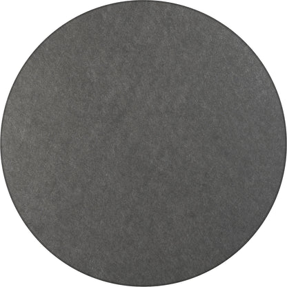 Acoustic ceiling panel, PET felt, Ø 1200 mm, round shape, dark grey.