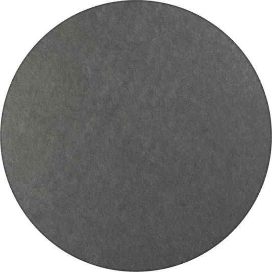 Acoustic ceiling panel, PET felt, Ø 1200 mm, round shape, dark grey.