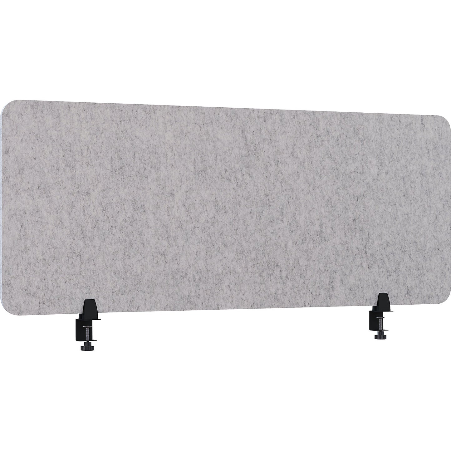 Acoustic desk partition, height 600 mm, light grey, width 1600 mm.