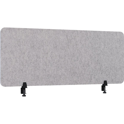 Acoustic desk partition, height 600 mm, light grey, width 1600 mm.
