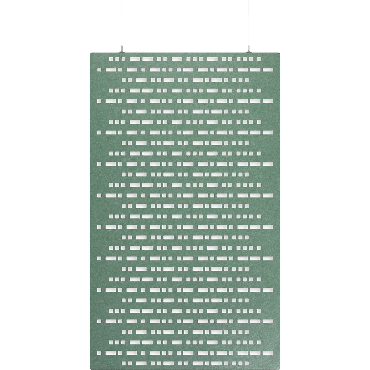 Acoustic panel for ceiling installation, HxW 2000 x 1200 mm, suspended, petrol.
