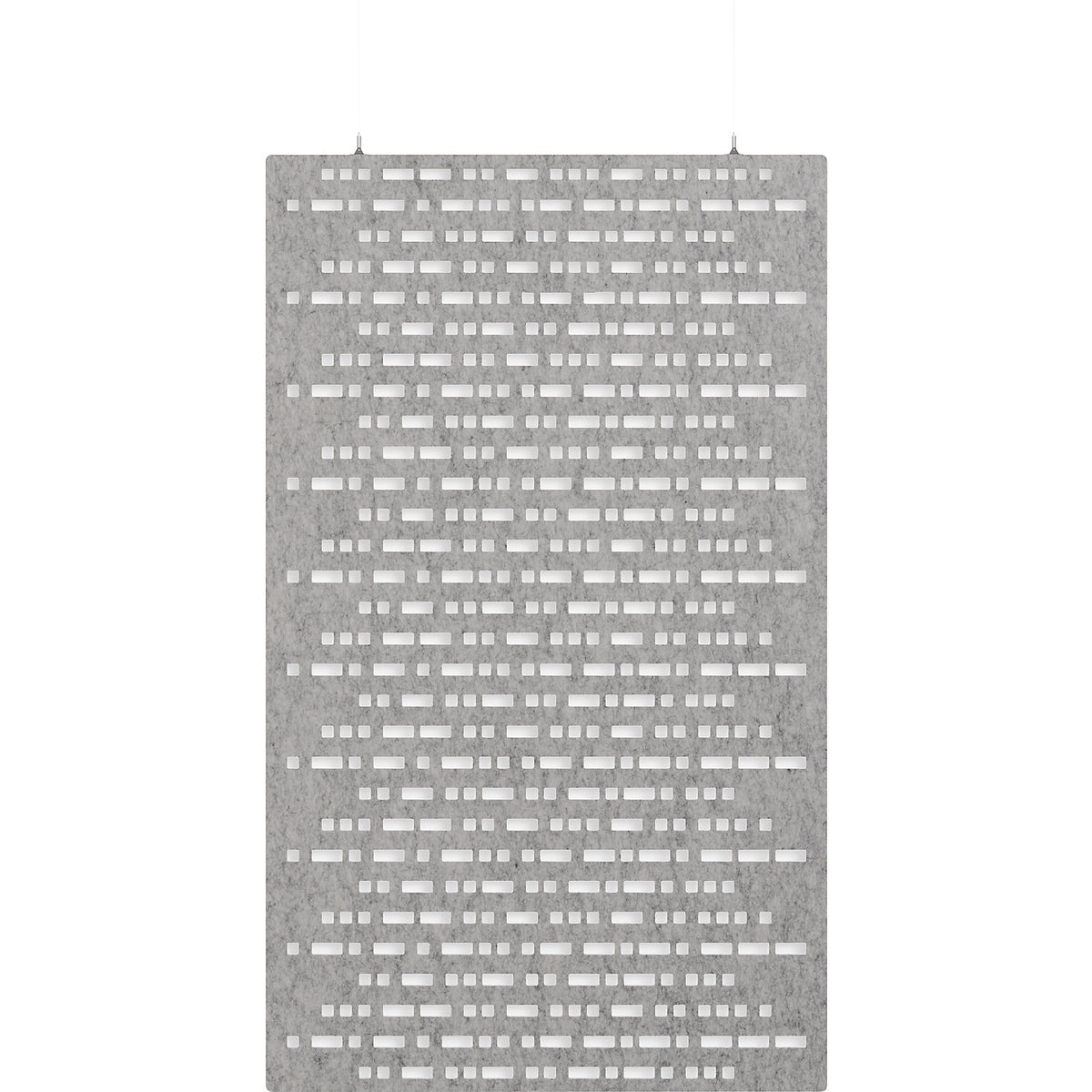 Acoustic panel for ceiling installation, HxW 2000 x 1200 mm, suspended, light grey.