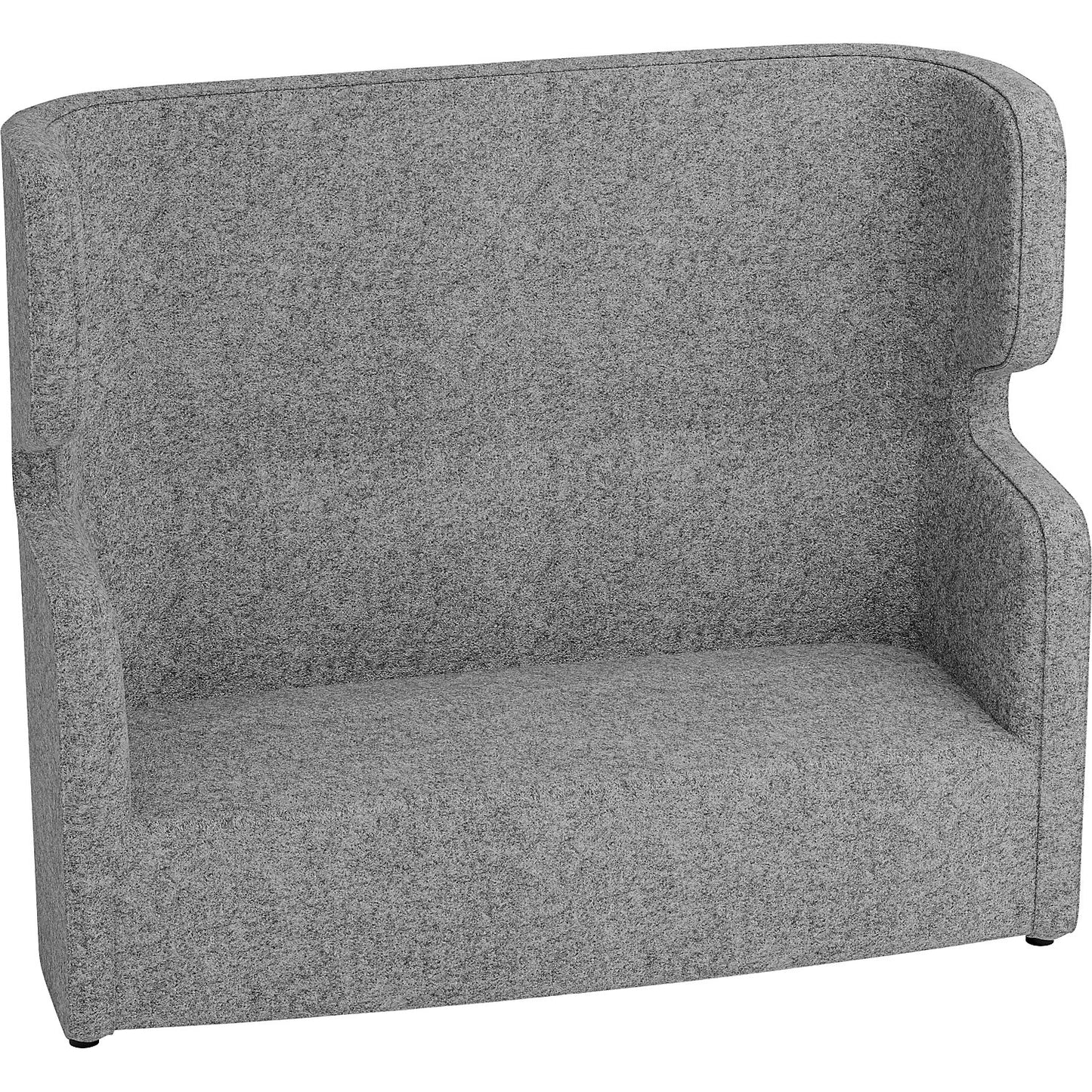 VIVO acoustic sofa, two-seater with high back rest, light grey.