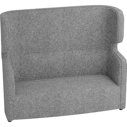 VIVO acoustic sofa, two-seater with high back rest, light grey.