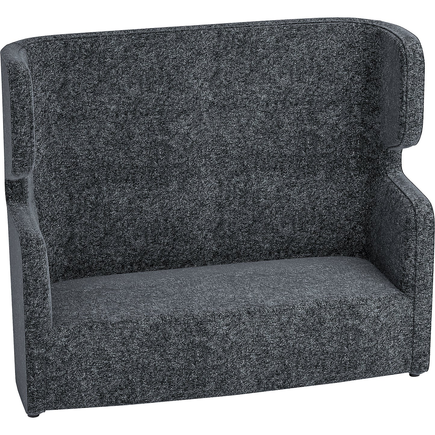 VIVO acoustic sofa, two-seater with high back rest, charcoal.