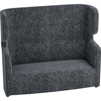 VIVO acoustic sofa, two-seater with high back rest, charcoal.