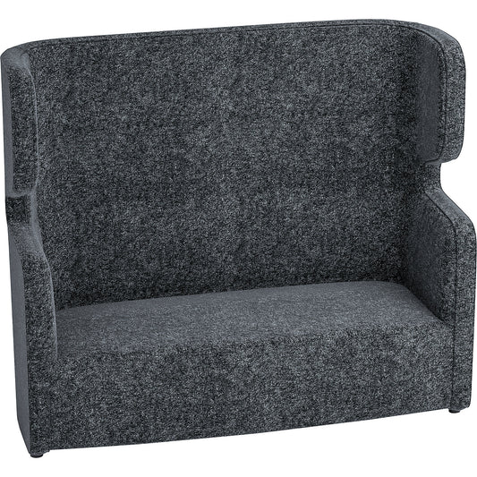 VIVO acoustic sofa, two-seater with high back rest, charcoal.