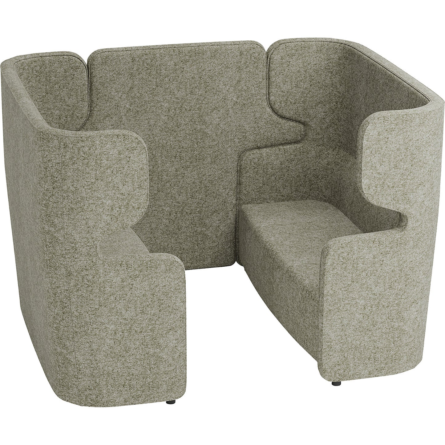 VIVO acoustic sofa, 2 two-seaters with high back rest, centre divider, light grey.