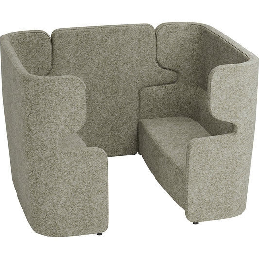 VIVO acoustic sofa, 2 two-seaters with high back rest, centre divider, light grey.