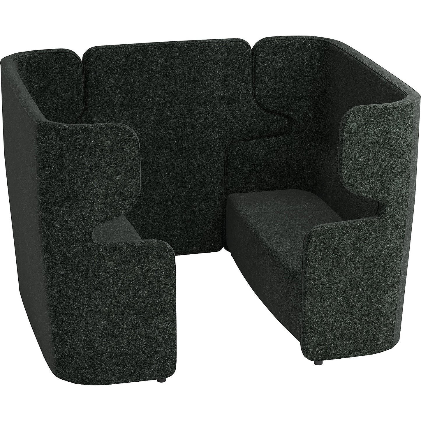 VIVO acoustic sofa, 2 two-seaters with high back rest, centre divider, charcoal.
