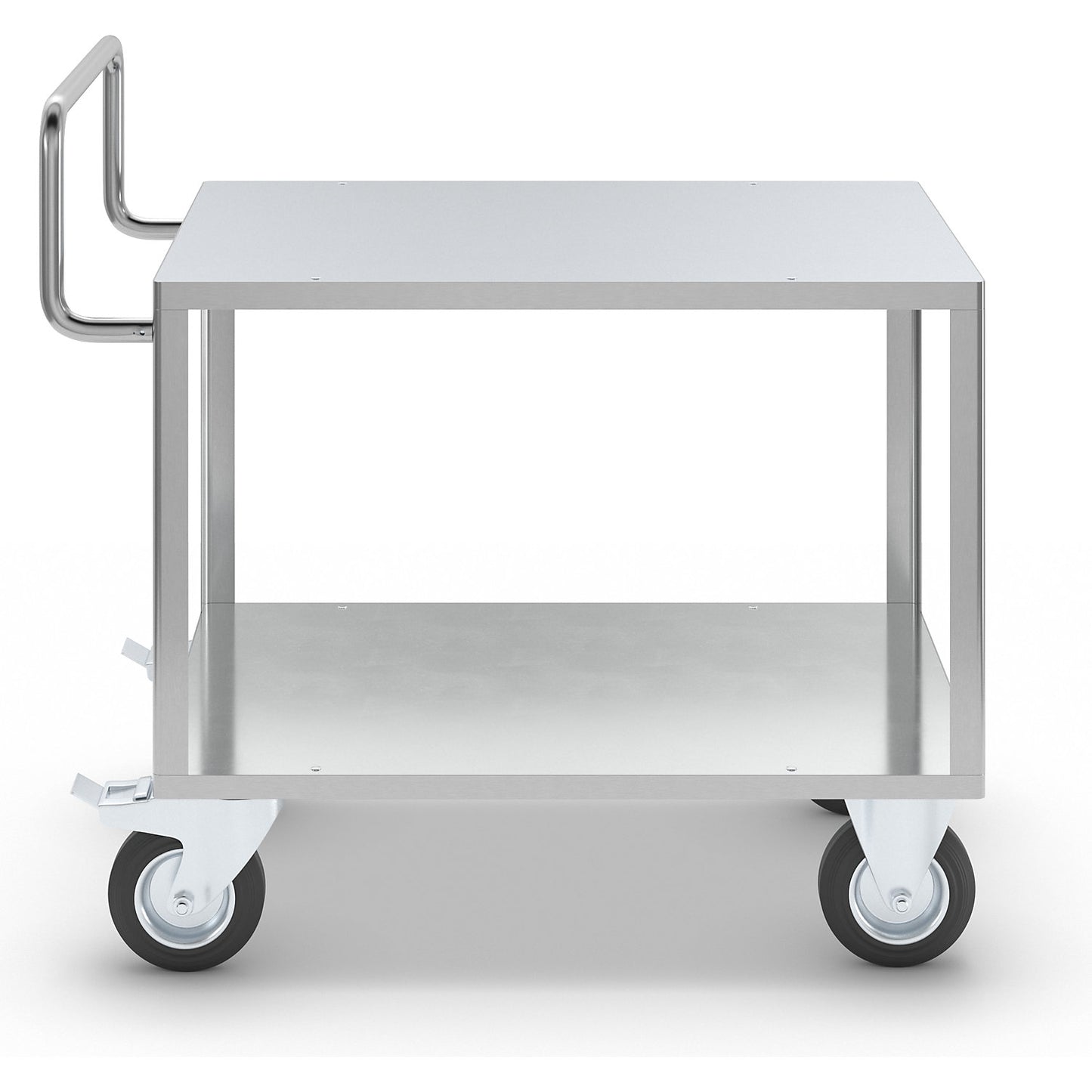 ESD assembly trolley, 2 shelves, zinc plated, shelves LxW 1050 x 700 mm.