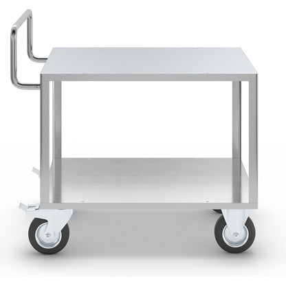 ESD assembly trolley, 2 shelves, zinc plated, shelves LxW 1050 x 700 mm.