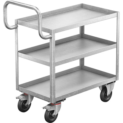 Push handle, ergonomic, for assembly trolley, width 700 mm, zinc plated.