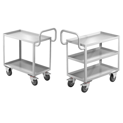 ESD assembly trolley, shelves with raised edge, 2 shelves.