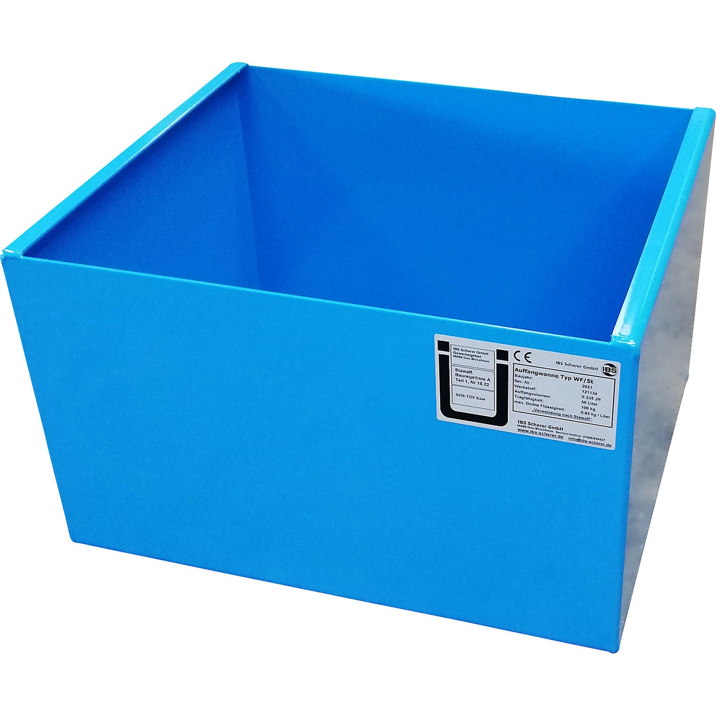 Safety sump tray, for parts cleaning devices, LxWxH 480 x 405 x 297 mm.