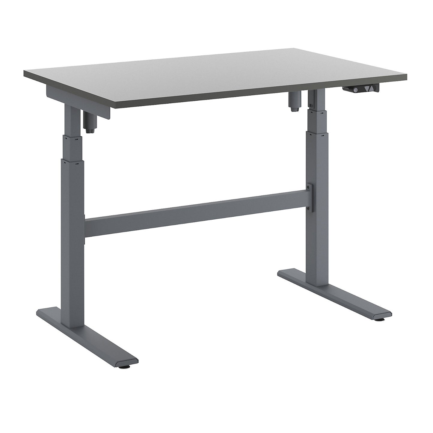 Work table, electrically height adjustable - load capacity 170 kg, height 665 - 1150 mm, white HPL worktop, WxD 1200 x 800 mm.
