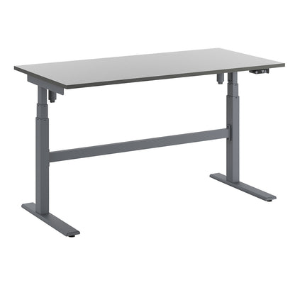 Work table, electrically height adjustable - load capacity 170 kg, height 665 - 1150 mm, white HPL worktop, WxD 1600 x 800 mm.