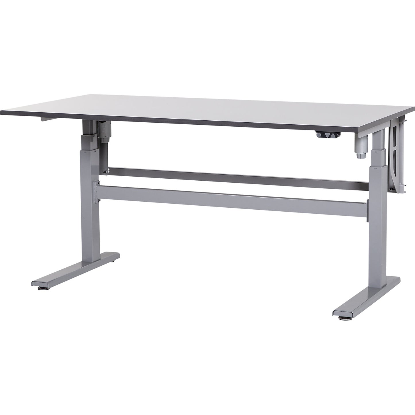 Work table, electrically height adjustable - load capacity 170 kg, height 665 - 1150 mm, white HPL worktop, WxD 2000 x 800 mm.