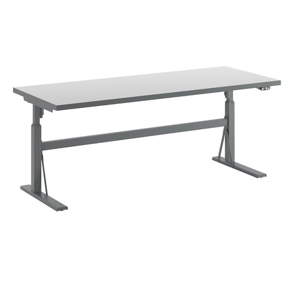 Work table, electrically height adjustable - load capacity 300 kg, height 680 - 1165 mm, white HPL worktop, WxD 2000 x 800 mm.