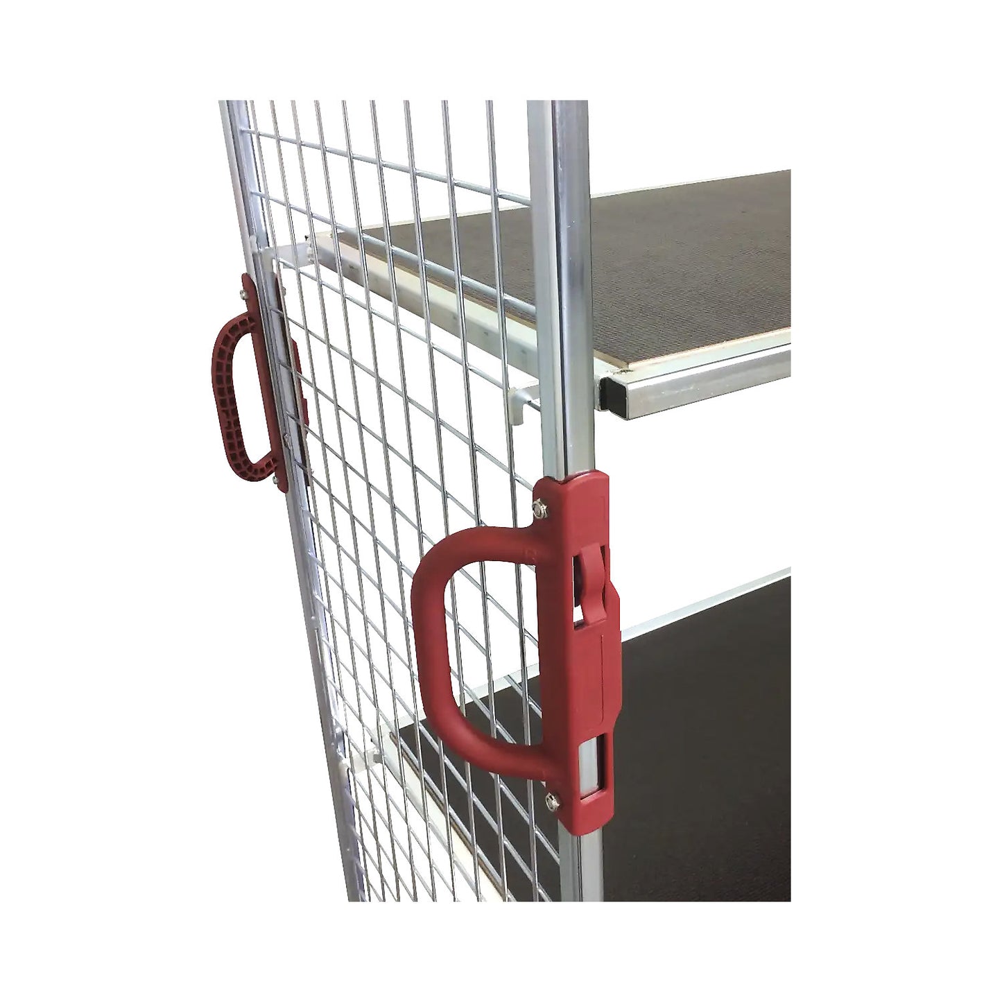 Plastic handle set, for steel roll container, 2 handles, red.