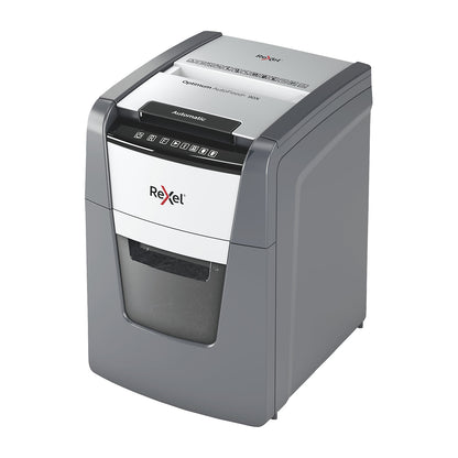 Optimum AutoFeed+ 90X document shredder, collection capacity 34 l, particles, 8 sheets.