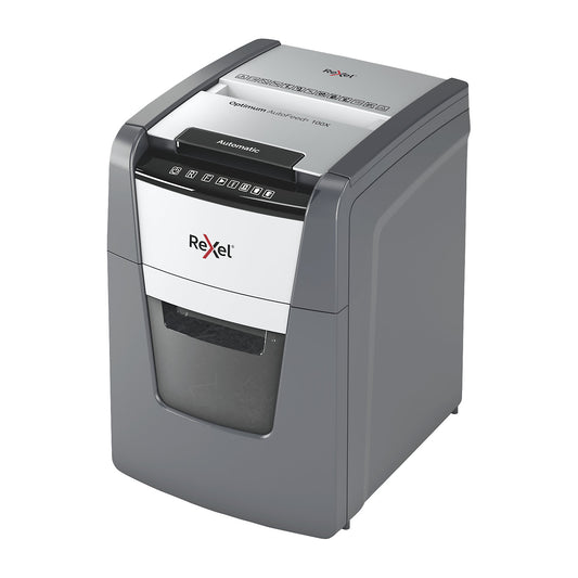 Optimum AutoFeed+ 100X document shredder, collection capacity 34 l, particles, 8 sheets.