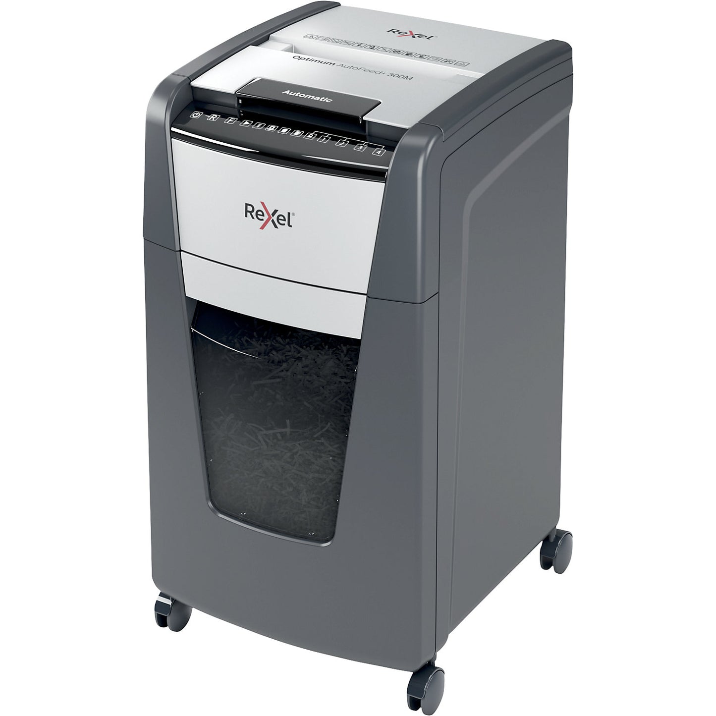Optimum AutoFeed+ 300M document shredder, collection capacity 60 l, micro cut, 8 sheets.
