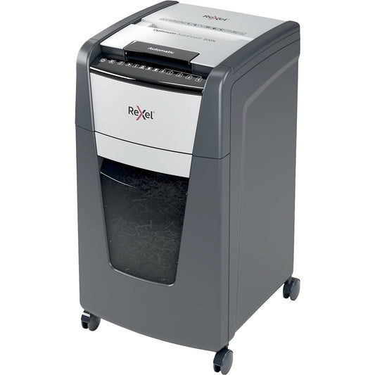 Optimum AutoFeed+ 300X document shredder, collection capacity 60 l, particles, 10 sheets.