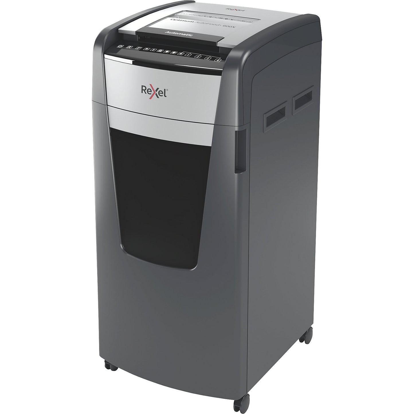 Optimum AutoFeed+ 600X document shredder, collection capacity 110 l, particles, 15 sheets.