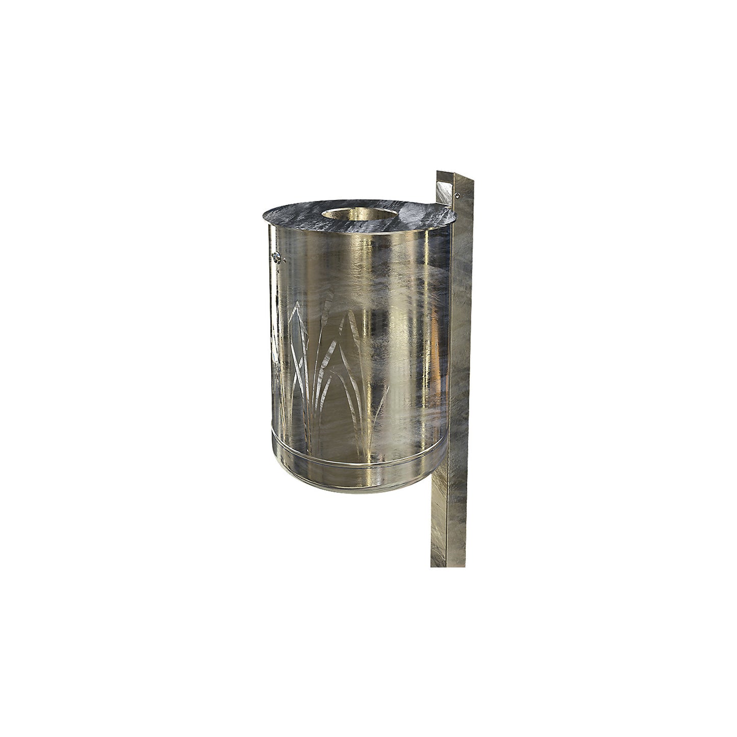 Outdoor waste collector 50 l, for concreting in, hot dip galvanised.