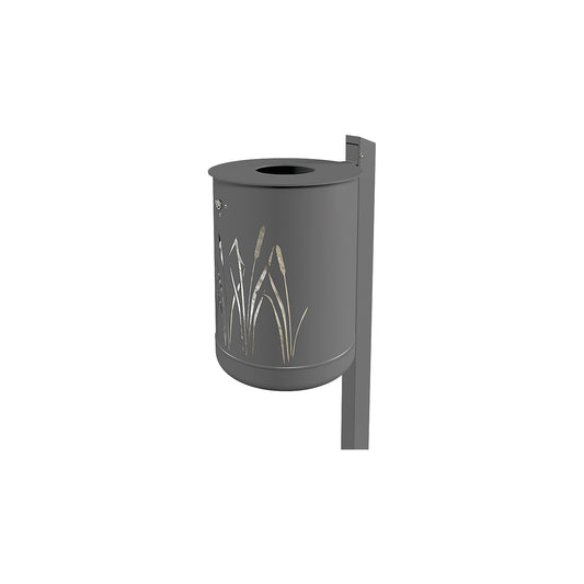 Outdoor waste collector 50 l, for concreting in, charcoal-iron glimmer.