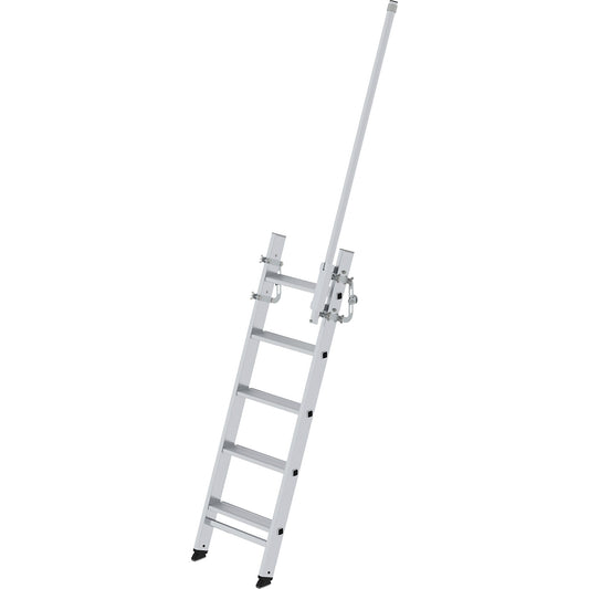 Truck/trailer lean-to step ladder, 5 steps, stile extension on right.