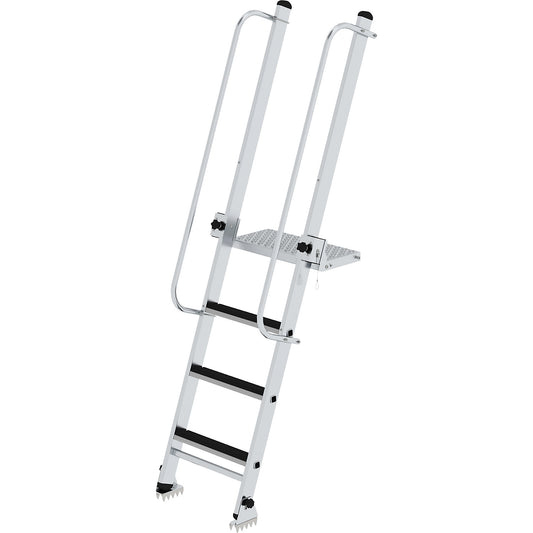 Pit ladder with steps, flexible adjustable platform, 3 steps, with handrail.