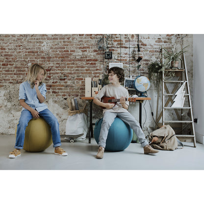 LEIV Swiss ball, fabric cover with the appearance of canvas, 600 - 650 mm, stone grey.
