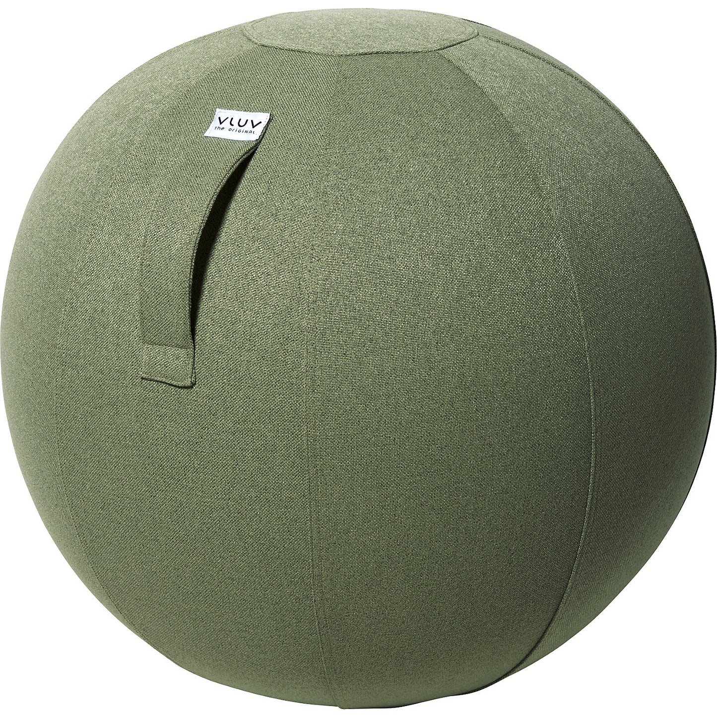 SOVA Swiss ball, fabric cover in natural colours, 600 - 650 mm, pesto green.