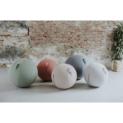 SOVA Swiss ball, fabric cover in natural colours, 600 - 650 mm, ash grey.