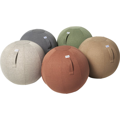 SOVA Swiss ball, fabric cover in natural colours, 600 - 650 mm, pesto green.