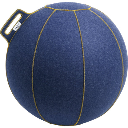VELT Swiss ball, made of merino wool felt, 600 - 650 mm, mottled jeans/gold.