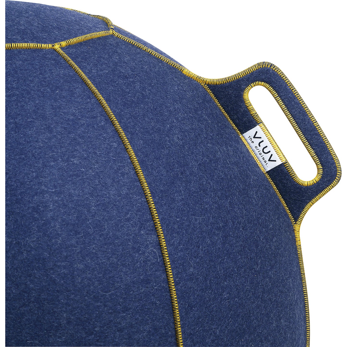 VELT Swiss ball, made of merino wool felt, 600 - 650 mm, mottled jeans/gold.