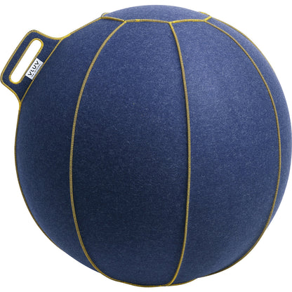 VELT Swiss ball, made of merino wool felt, 700 - 750 mm, mottled jeans/gold.