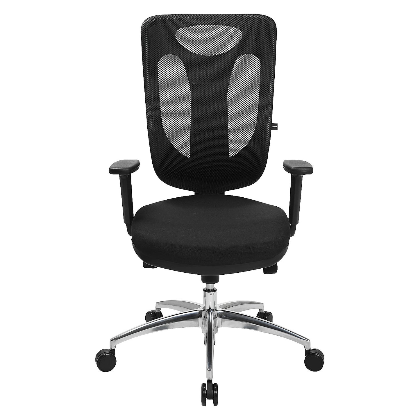 NET PRO 100 AL office swivel chair, with armrests and aluminium five star base, black.