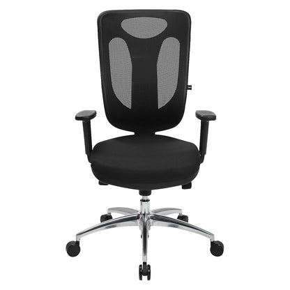 NET PRO 100 AL office swivel chair, with armrests and aluminium five star base, black.
