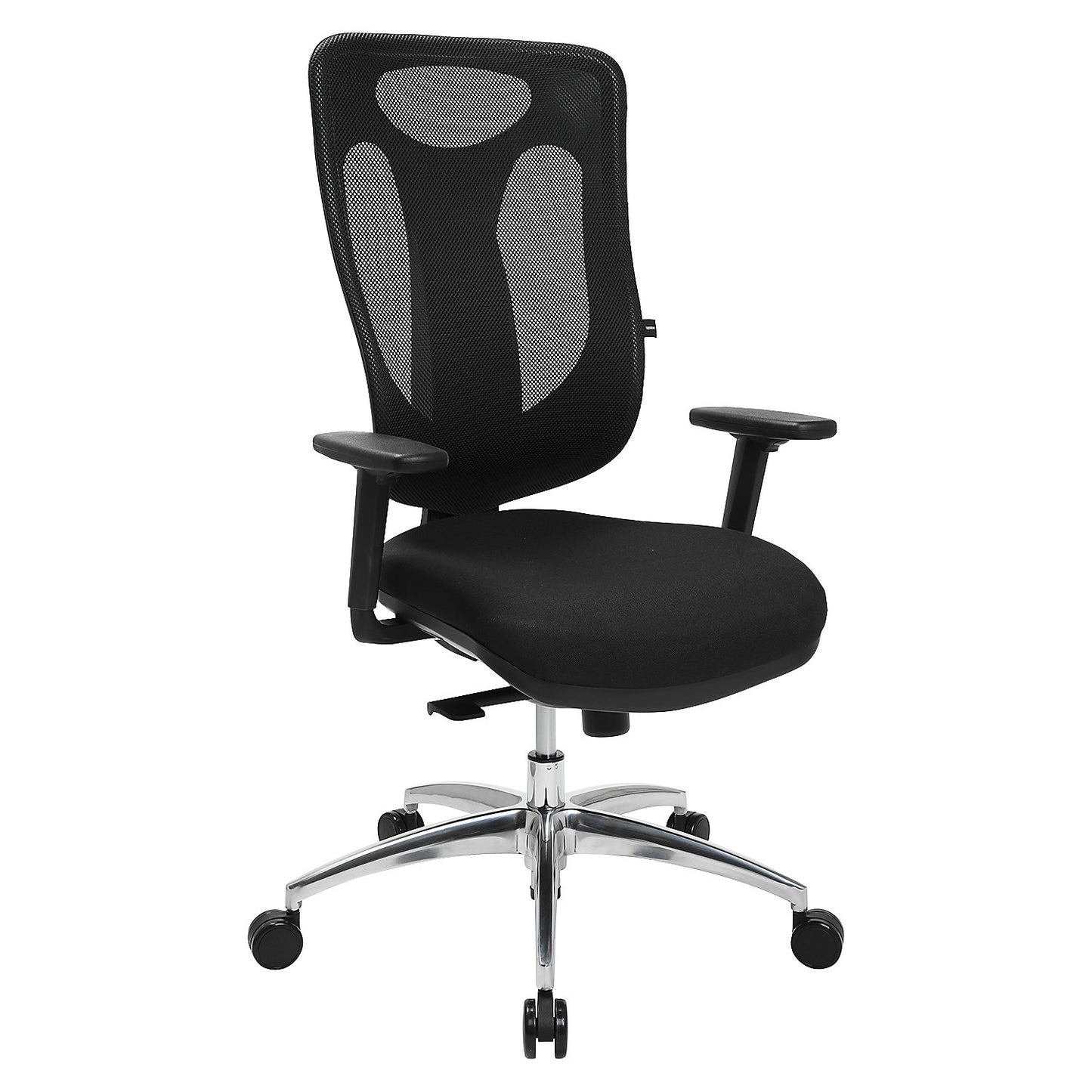 NET PRO 100 AL office swivel chair, with armrests and aluminium five star base, black.