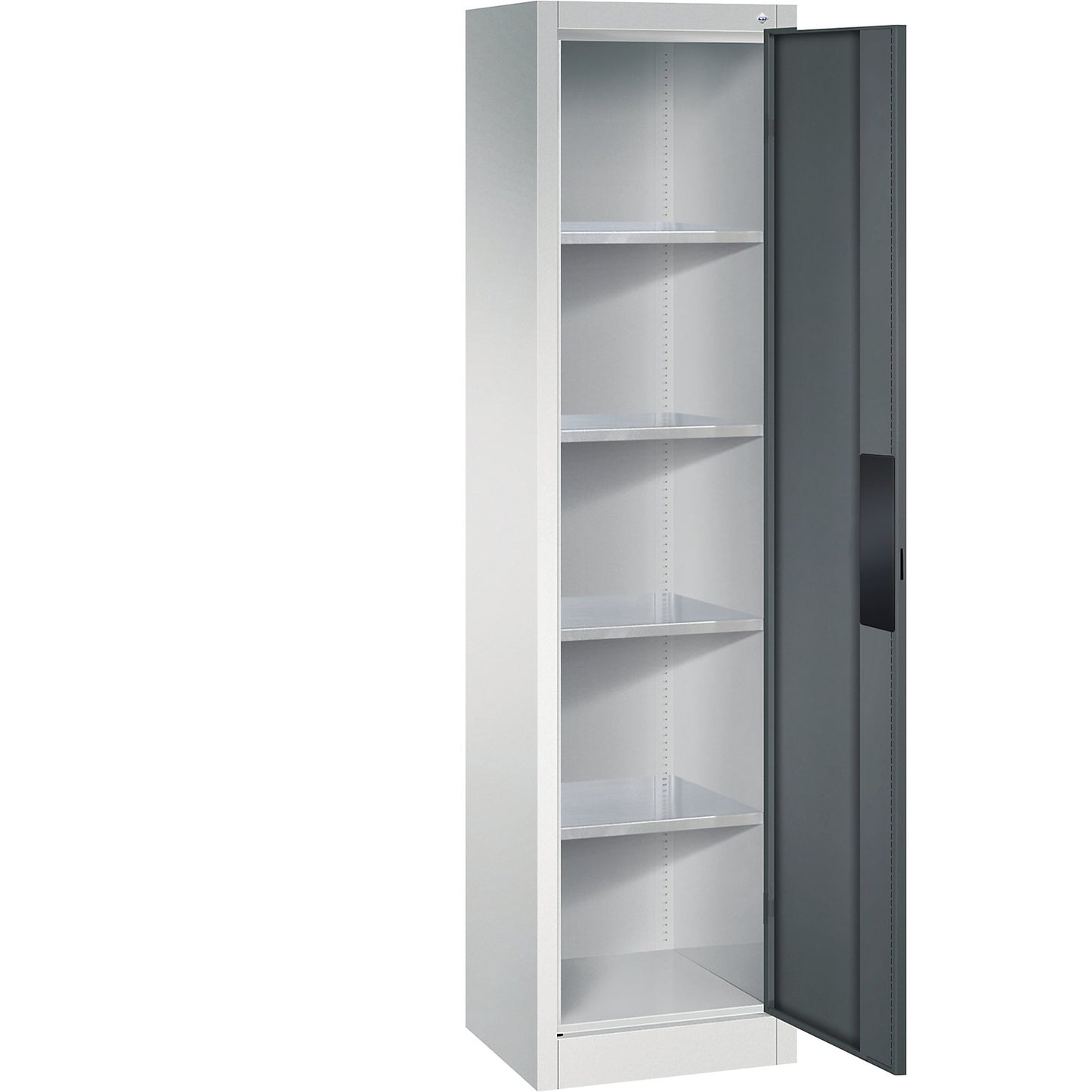 Heavy duty workshop cupboard, width 502 mm, depth 400 mm, charcoal door.