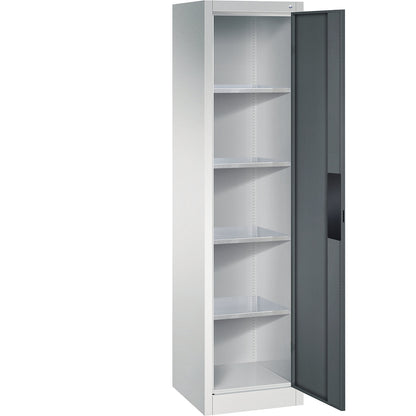 Heavy duty workshop cupboard, width 502 mm, depth 500 mm, charcoal door.