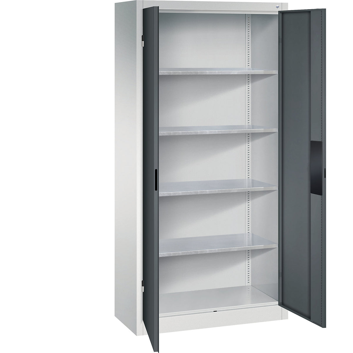 Heavy duty workshop cupboard, width 930 mm, depth 400 mm, charcoal door.