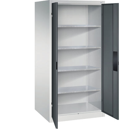 Heavy duty workshop cupboard, width 930 mm, depth 800 mm, charcoal door.
