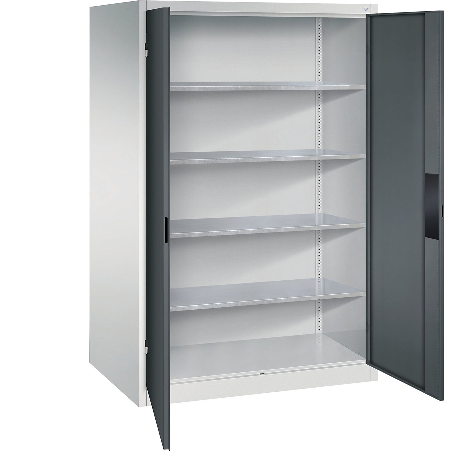 Heavy duty workshop cupboard, width 1200 mm, depth 800 mm, charcoal door.